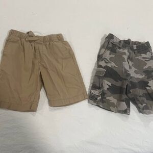 Boys' Size 6 Short -khaki Brown & Camo (Wonder Nation & Children's Place) 2 pair